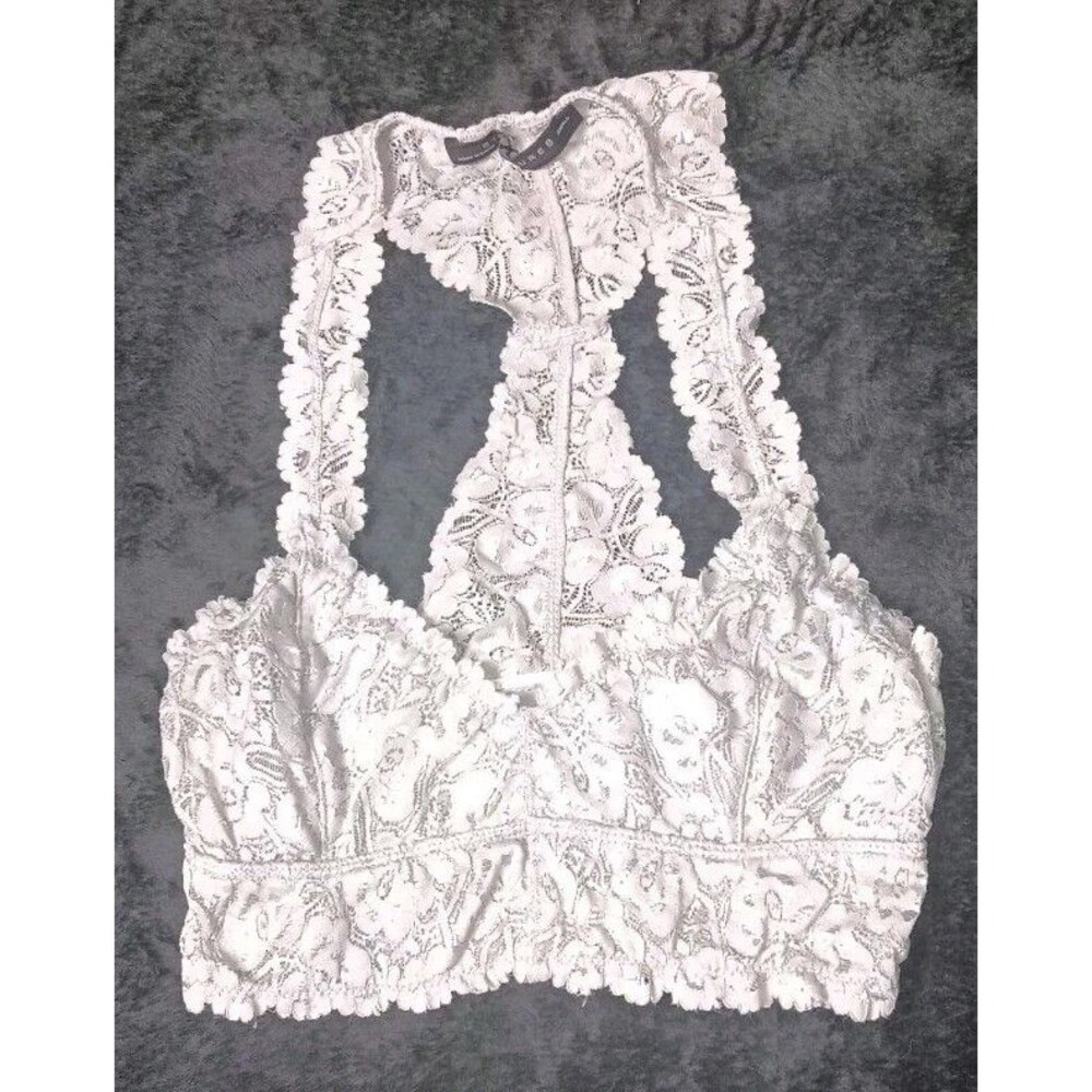 Signature 8 Lace Racerback Bralette Bra S Silver Coquette Balletcore Soft Girl
